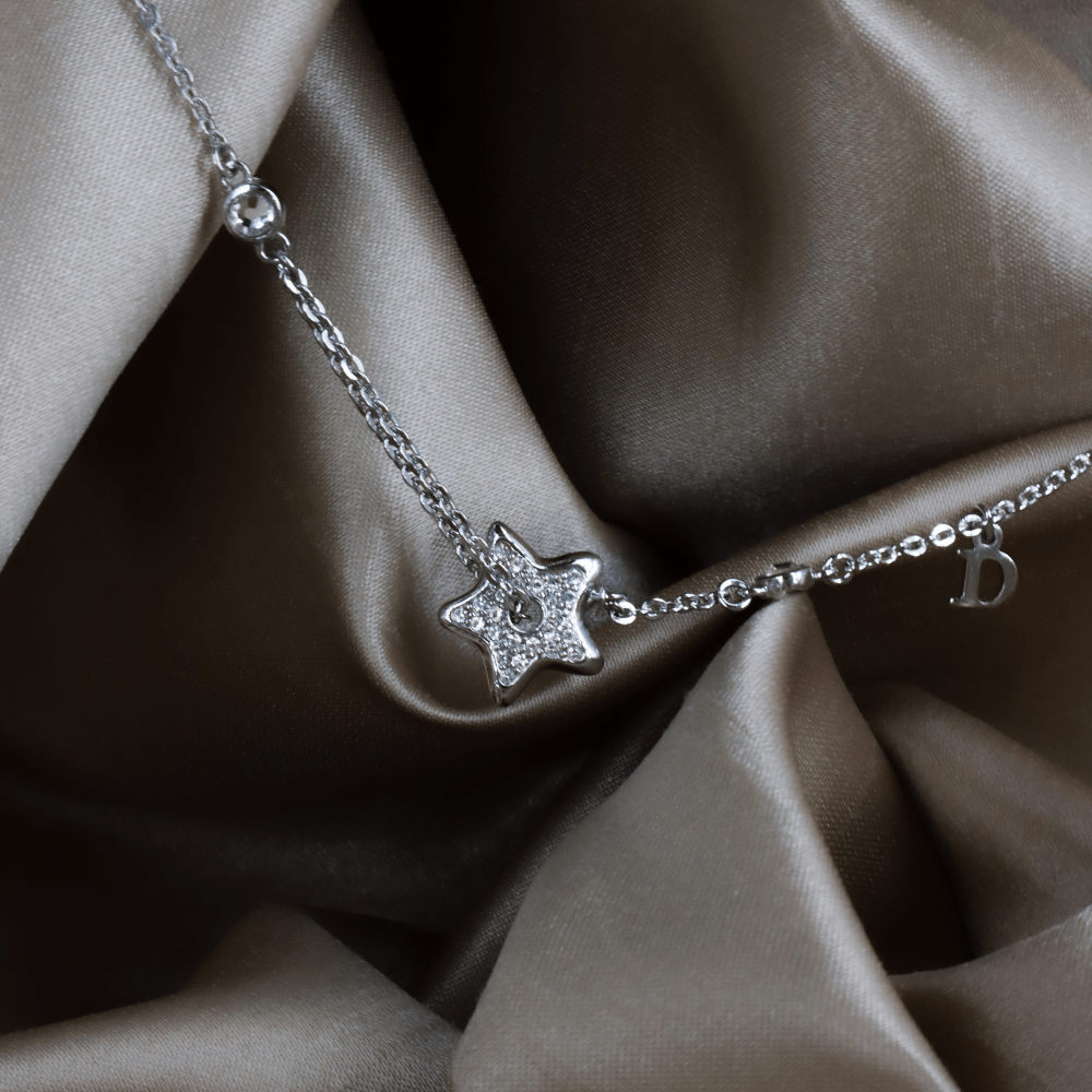 CHRISTIAN DIOR 星閃閃吊墜閃石項鏈 - Vintasy