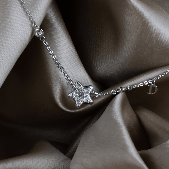 CHRISTIAN DIOR 星閃閃吊墜閃石項鏈 - Vintasy