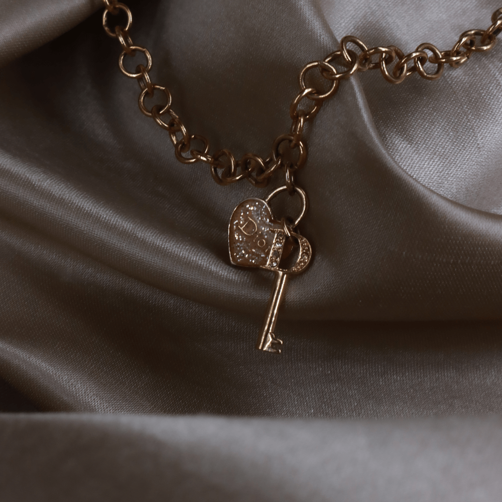 CHRISTIAN DIOR 心鎖雙吊墜項鏈 - Vintasy