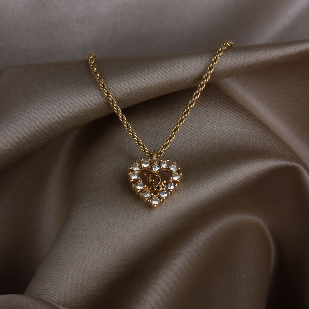 CHRISTIAN DIOR 心型閃石項鏈 | 秒殺熱賣款 - Vintasy項鏈