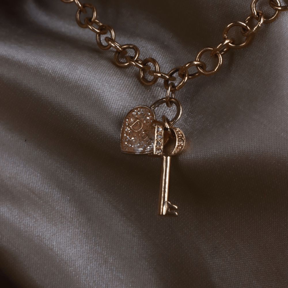 CHRISTIAN DIOR 心鎖雙吊墜項鏈 - Vintasy