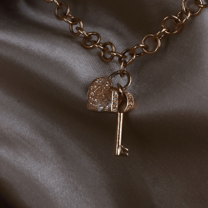 CHRISTIAN DIOR 心鎖雙吊墜項鏈 - Vintasy