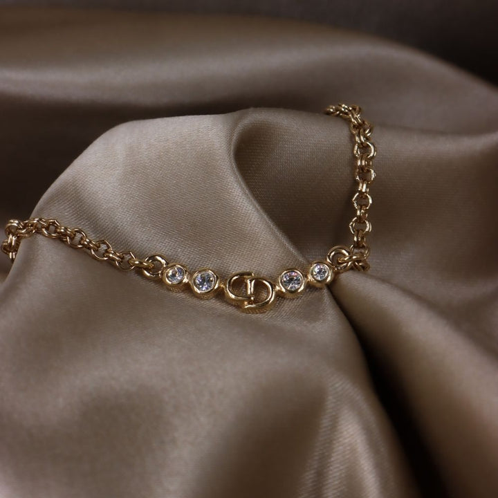 CHRISTIAN DIOR 閃石鎖骨項鏈 | 熱銷第一位 - Vintasy
