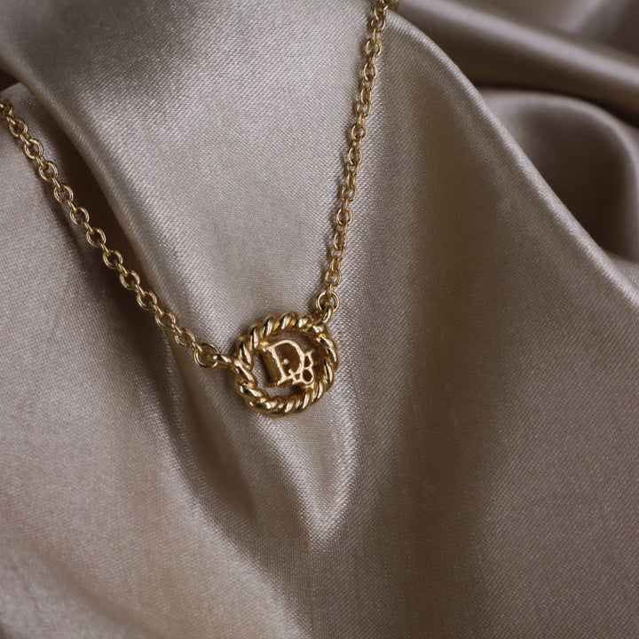 CHRISTIAN DIOR 麻花吊墜項鏈 - Vintasy