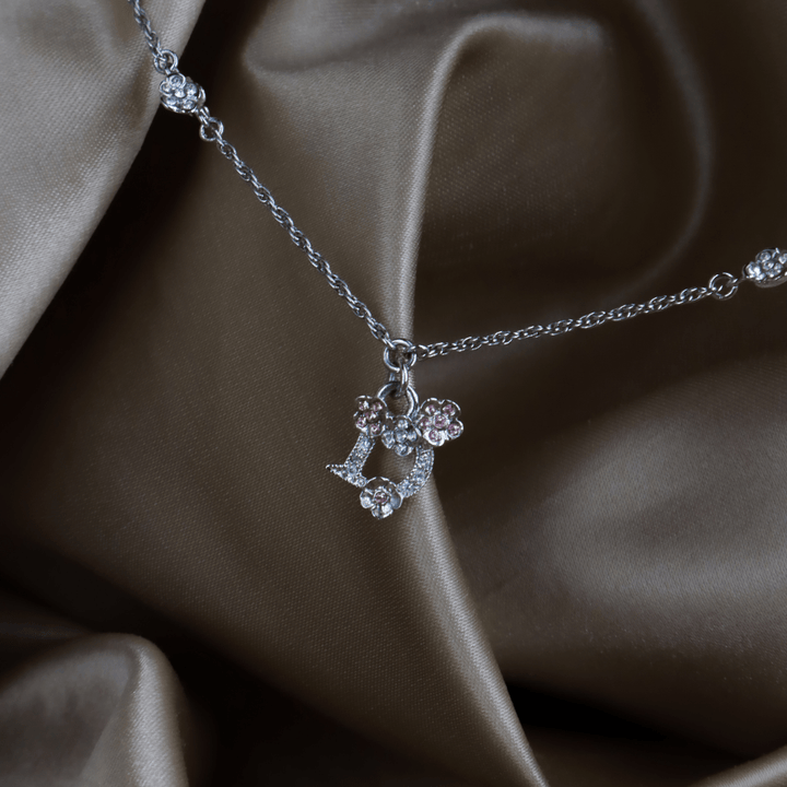 CHRISTIAN DIOR 粉紅閃石吊墜項鏈連耳環 |未使用品附原盒 - Vintasy項鏈