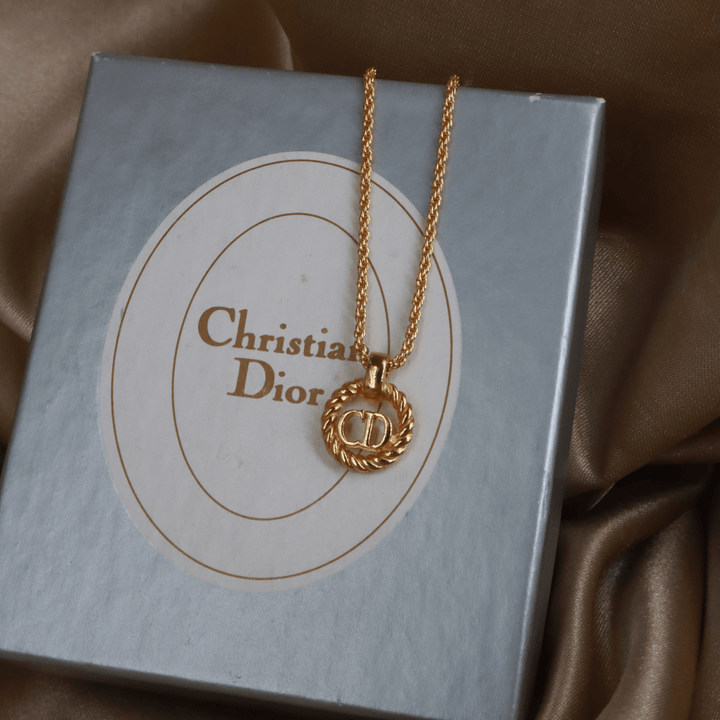 CHRISTIAN DIOR 麻花吊墜項鏈|經典之作 |未使用附原盒 - Vintasy項鏈