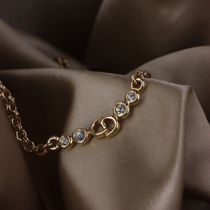 CHRISTIAN DIOR 閃石鎖骨項鏈 | 熱銷第一位 - Vintasy