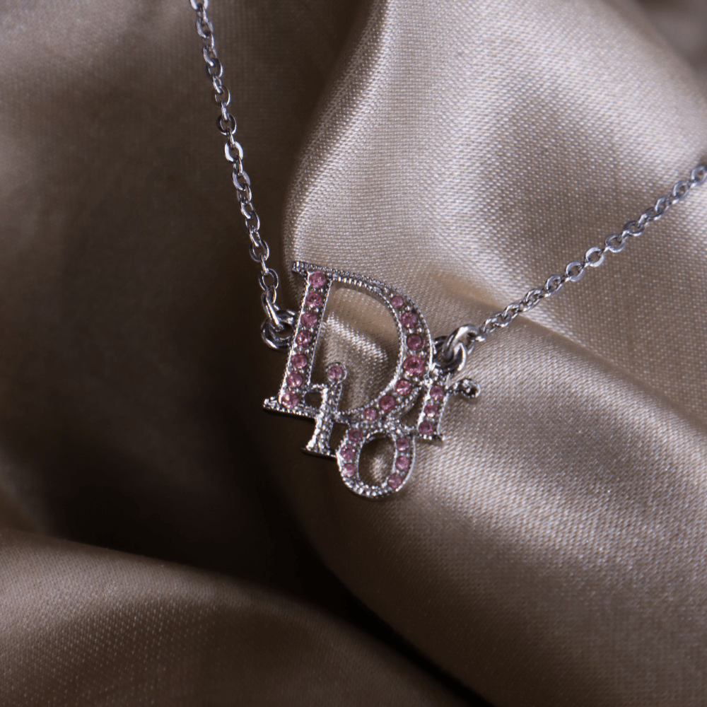 CHRISTIAN DIOR 粉紅閃石吊墜手鏈 | 熱賣手鏈第一位! - Vintasy項鏈