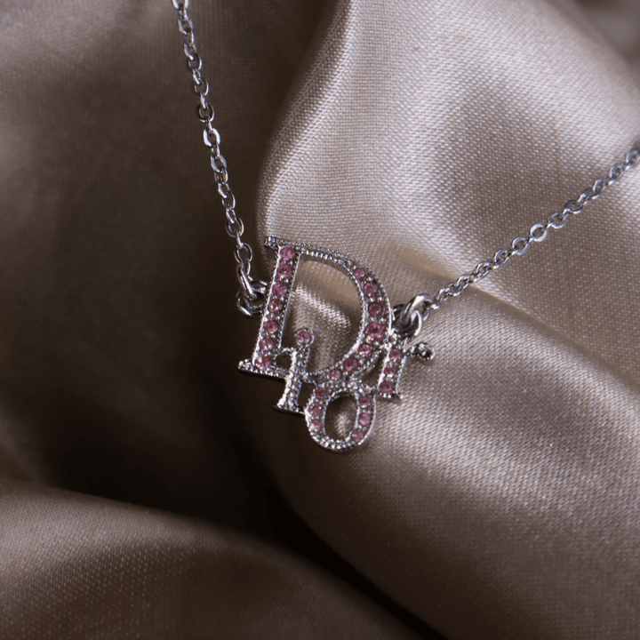 CHRISTIAN DIOR 粉紅閃石吊墜手鏈 | 熱賣手鏈第一位! - Vintasy項鏈