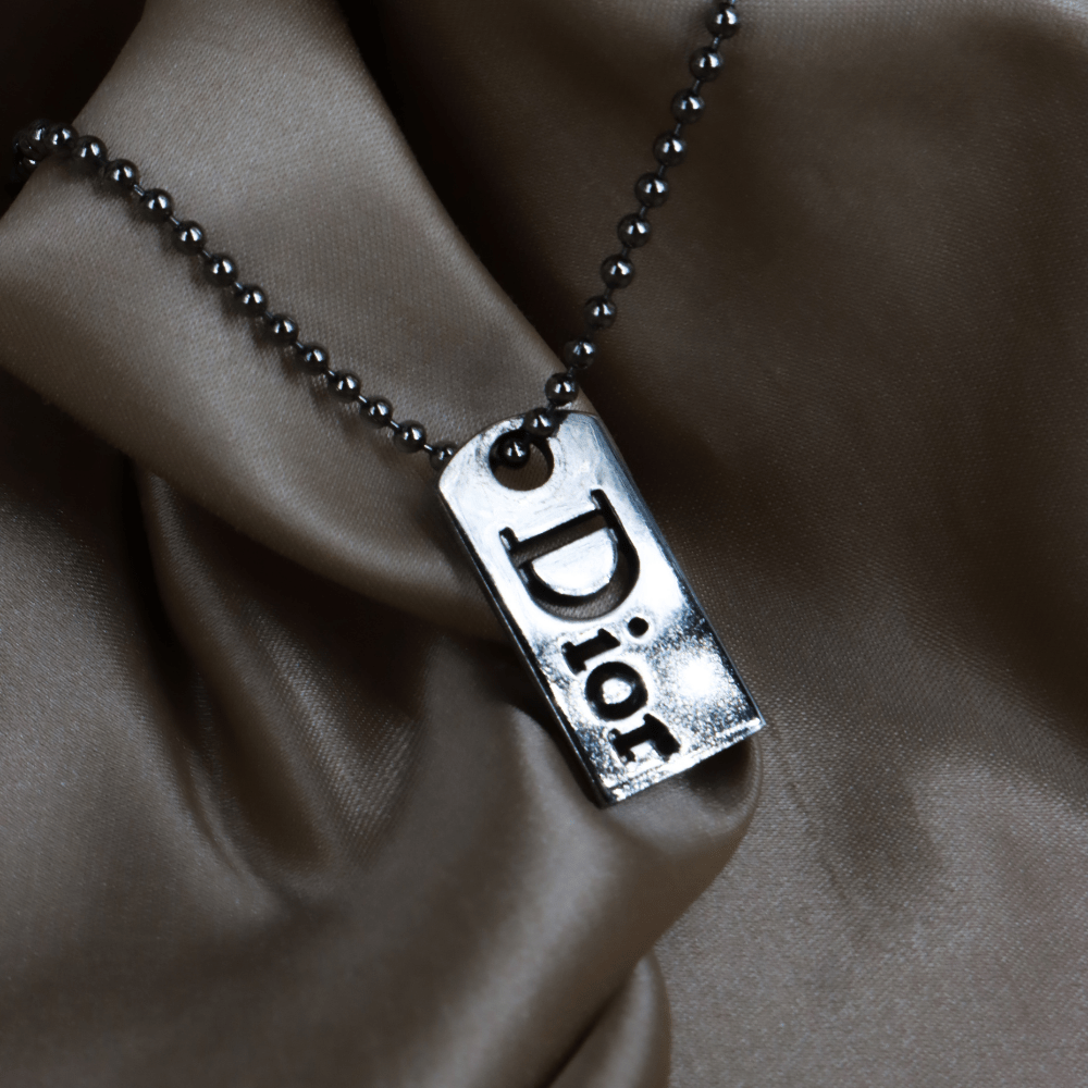 CHRISTIAN DIOR 炭黑軍牌手鏈 - Vintasy