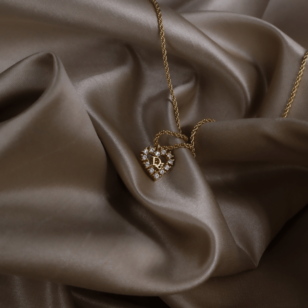 CHRISTIAN DIOR 心型閃石項鏈 | 秒殺熱賣款 - Vintasy項鏈
