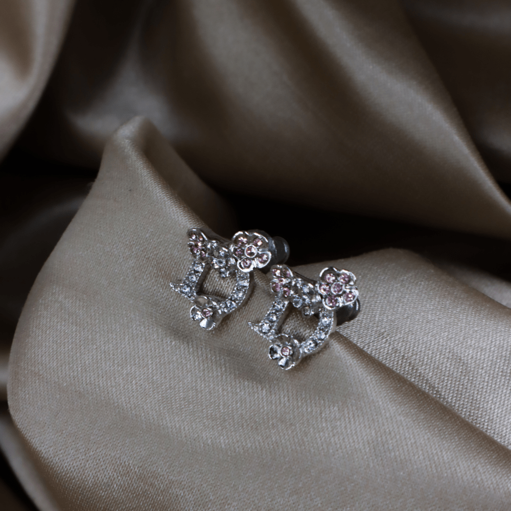 CHRISTIAN DIOR 粉紅閃石吊墜項鏈連耳環 |未使用品附原盒 - Vintasy項鏈