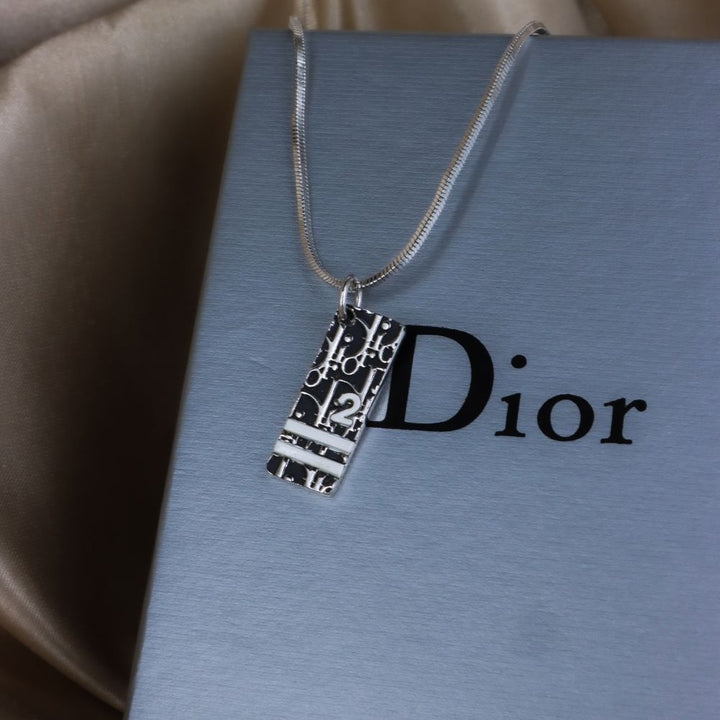 CHRISTIAN DIOR 藍色軍牌吊墜項鏈 - Vintasy項鏈