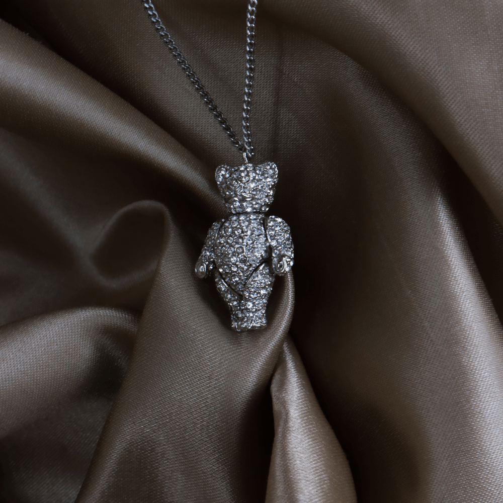CHRISTIAN DIOR 小熊閃石吊墜項鏈 - Vintasy