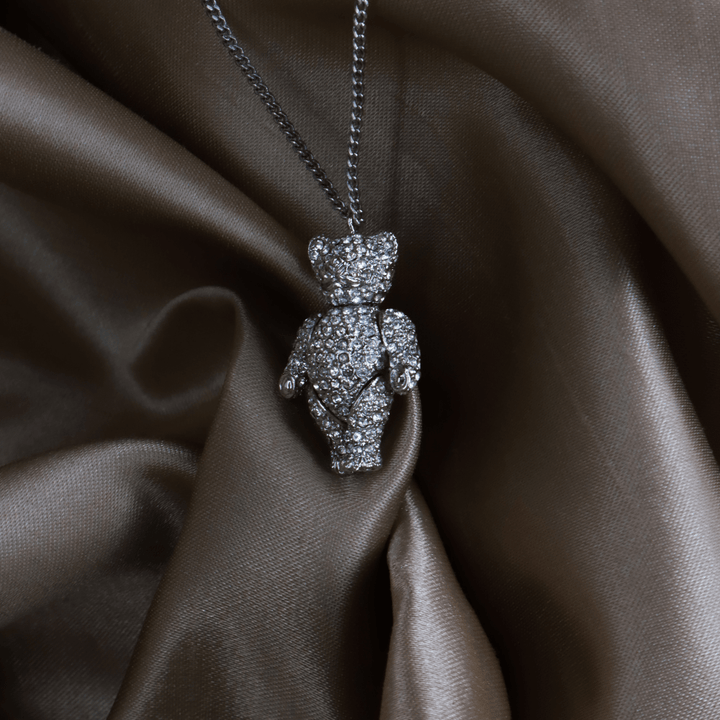 CHRISTIAN DIOR 小熊閃石吊墜項鏈 - Vintasy