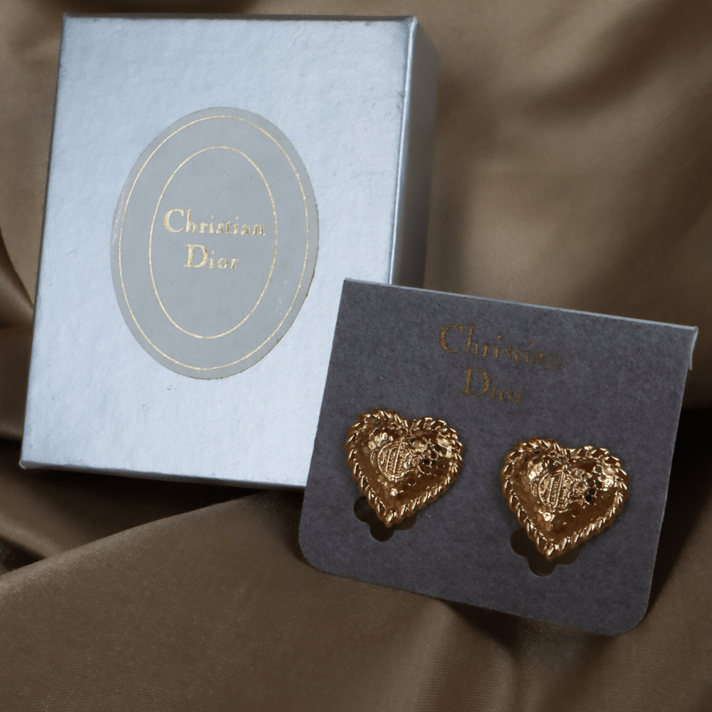CHRISTIAN DIOR 絕版心型馬車耳夾|未使用品 |附原盒 - Vintasy耳夾