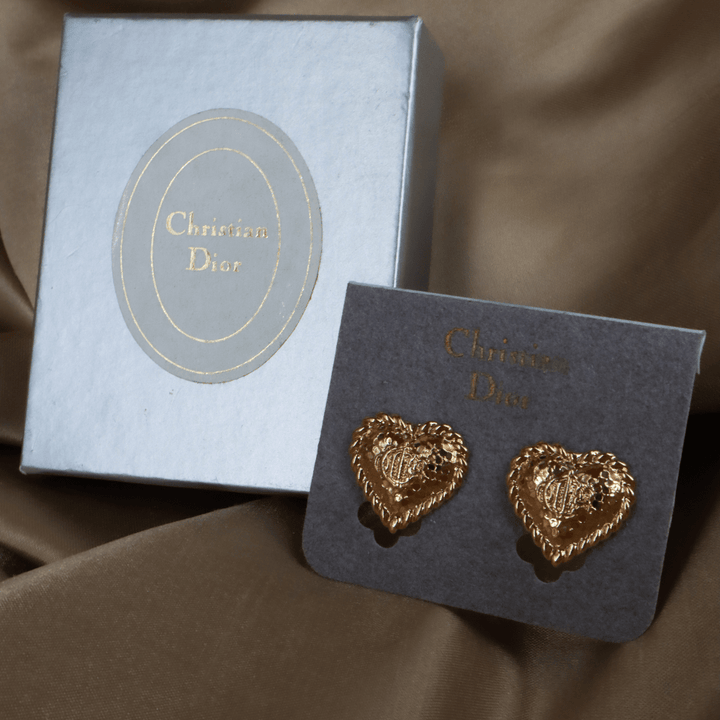 CHRISTIAN DIOR 絕版心型馬車耳夾|未使用品 |附原盒 - Vintasy耳夾