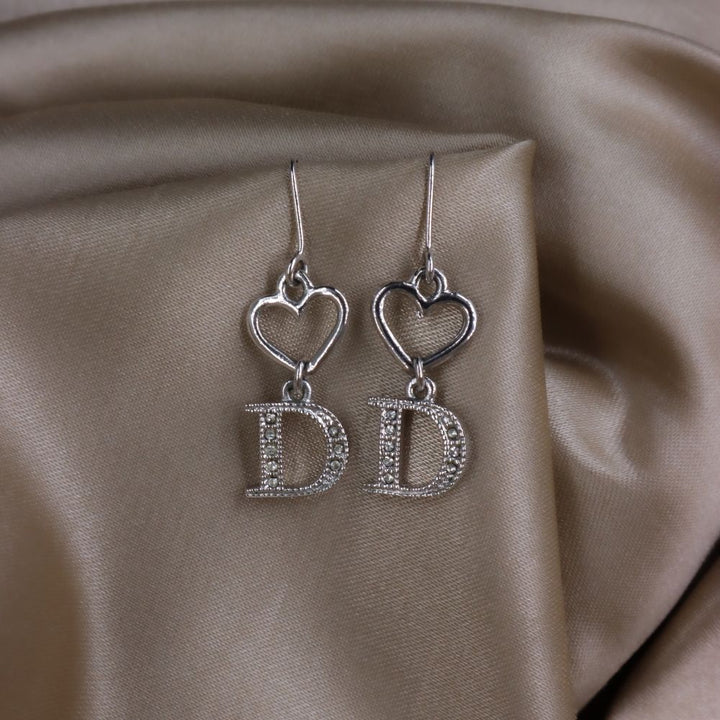 CHRISTIAN DIOR 心心相扣閃石吊墜耳環 - Vintasy耳環