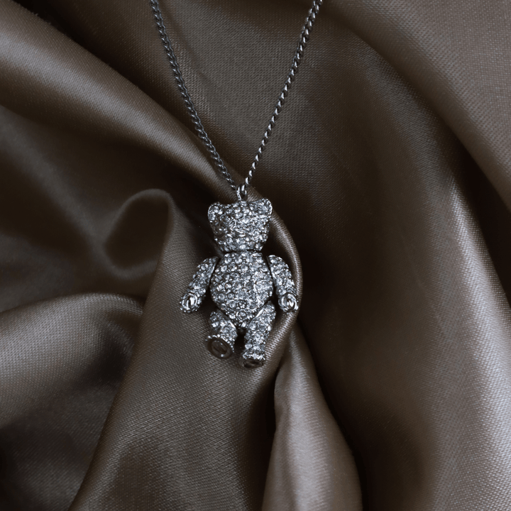 CHRISTIAN DIOR 小熊閃石吊墜項鏈 - Vintasy