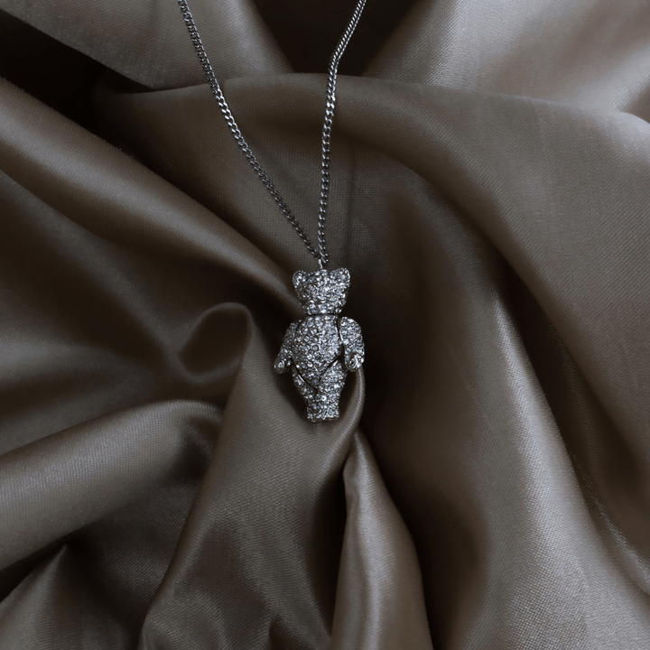 CHRISTIAN DIOR 小熊閃石吊墜項鏈 - Vintasy