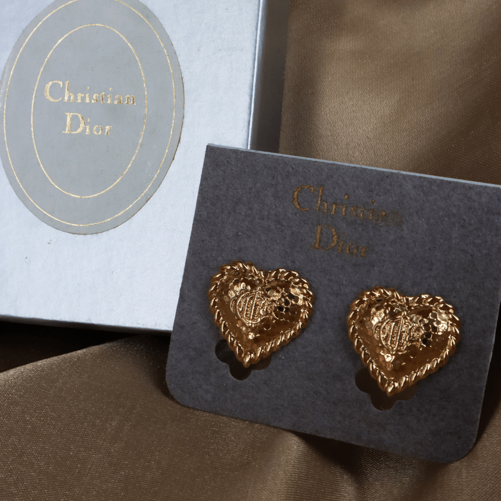 CHRISTIAN DIOR 絕版心型馬車耳夾|未使用品 |附原盒 - Vintasy耳夾