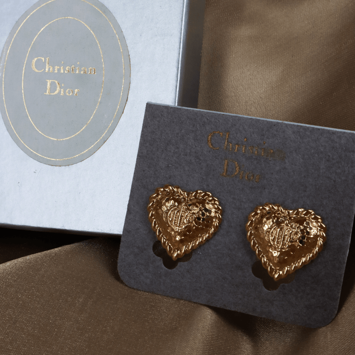 CHRISTIAN DIOR 絕版心型馬車耳夾|未使用品 |附原盒 - Vintasy耳夾