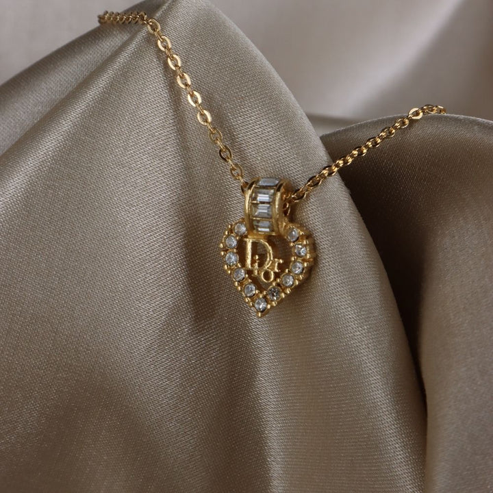 CHRISTIAN DIOR 心型經典項鏈 | 未使用級美品|原盒 - Vintasy項鏈
