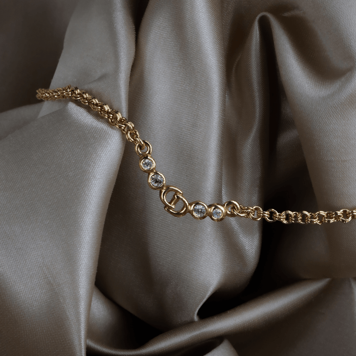 CHRISTIAN DIOR 閃石鎖骨項鏈 | 熱銷第一位 附有原盒 - Vintasy