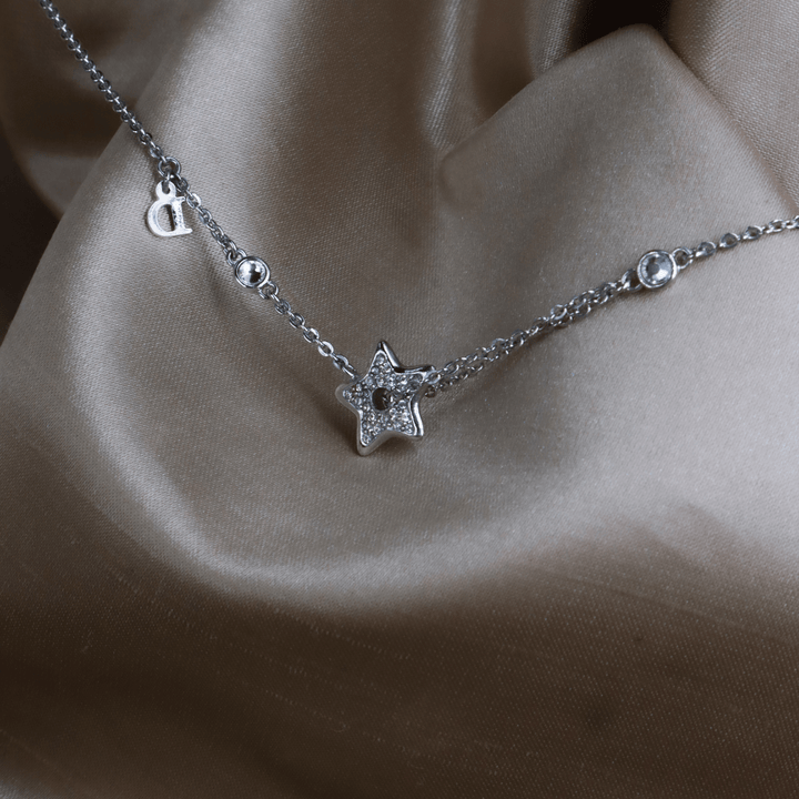 CHRISTIAN DIOR 星閃閃吊墜閃石項鏈 - Vintasy