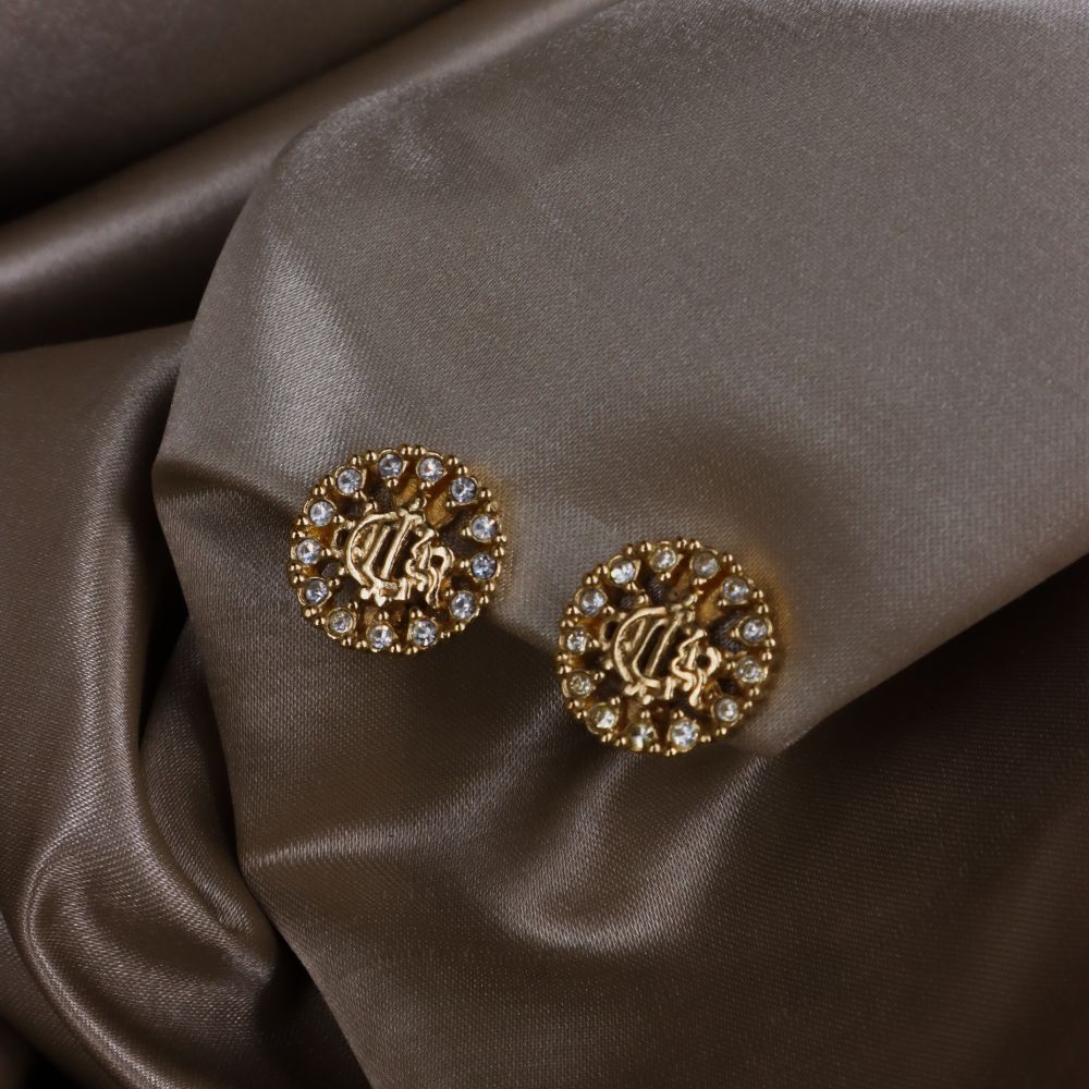 CHRISTIAN DIOR 絕版馬車閃石耳夾 | 附有原盒 - Vintasy項鏈