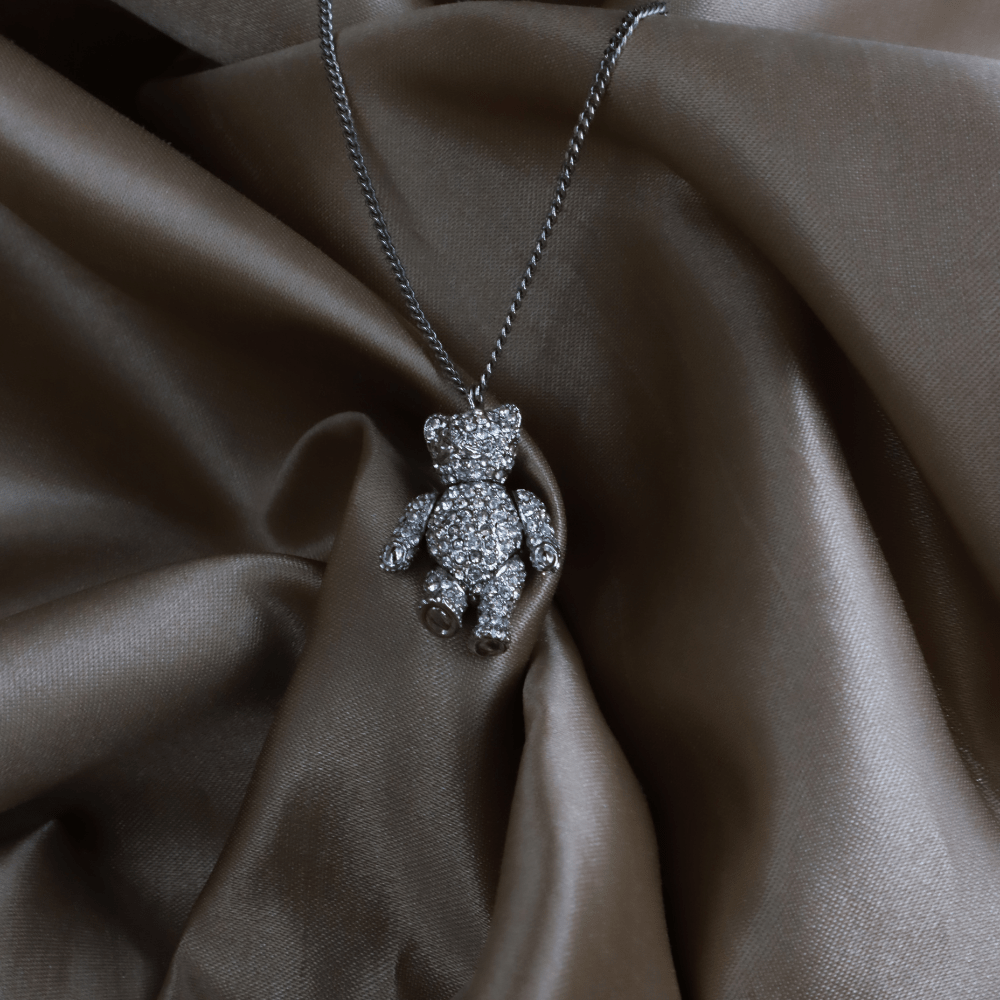 CHRISTIAN DIOR 小熊閃石吊墜項鏈 - Vintasy