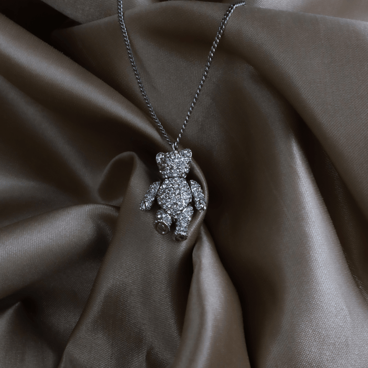 CHRISTIAN DIOR 小熊閃石吊墜項鏈 - Vintasy