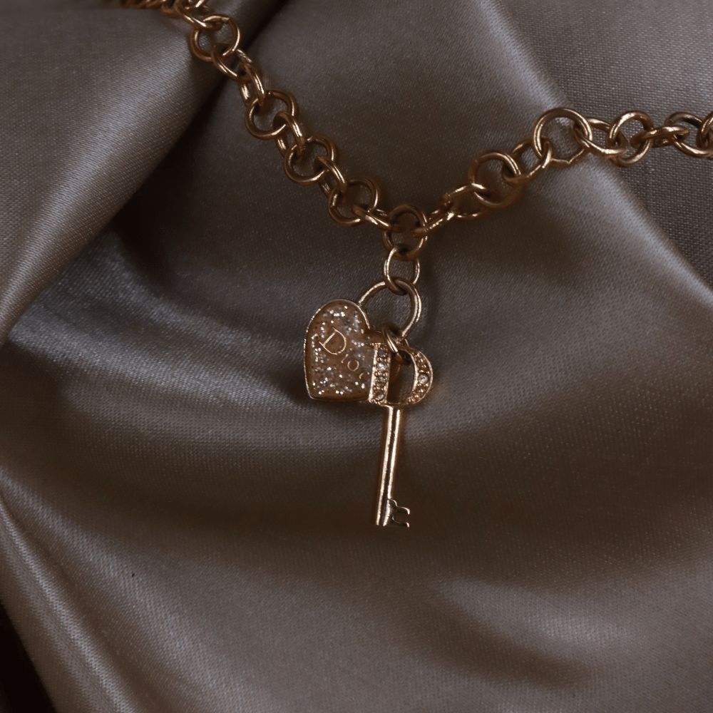 CHRISTIAN DIOR 心鎖雙吊墜項鏈 - Vintasy