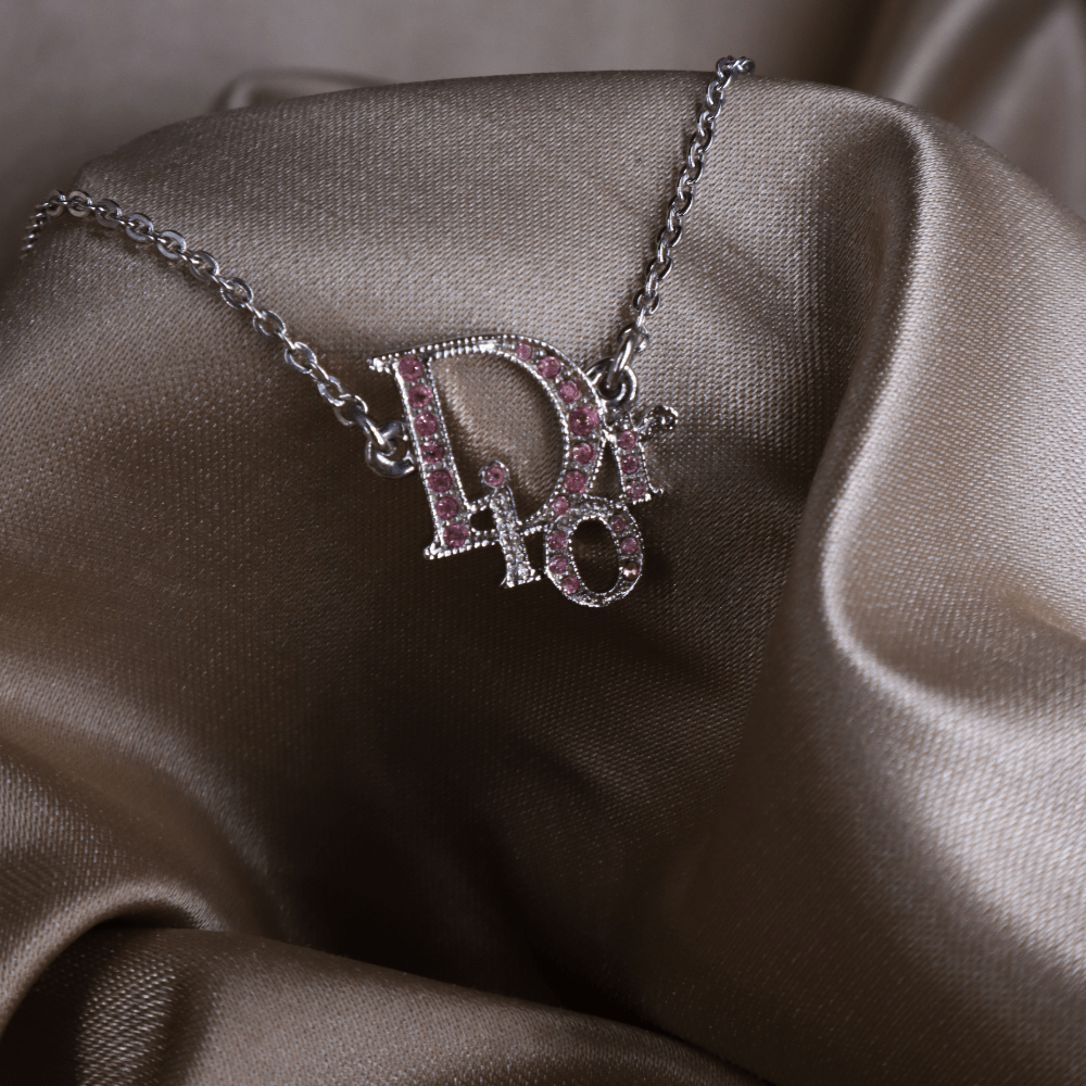 CHRISTIAN DIOR 粉紅閃石吊墜手鏈 | 熱賣手鏈第一位! - Vintasy項鏈