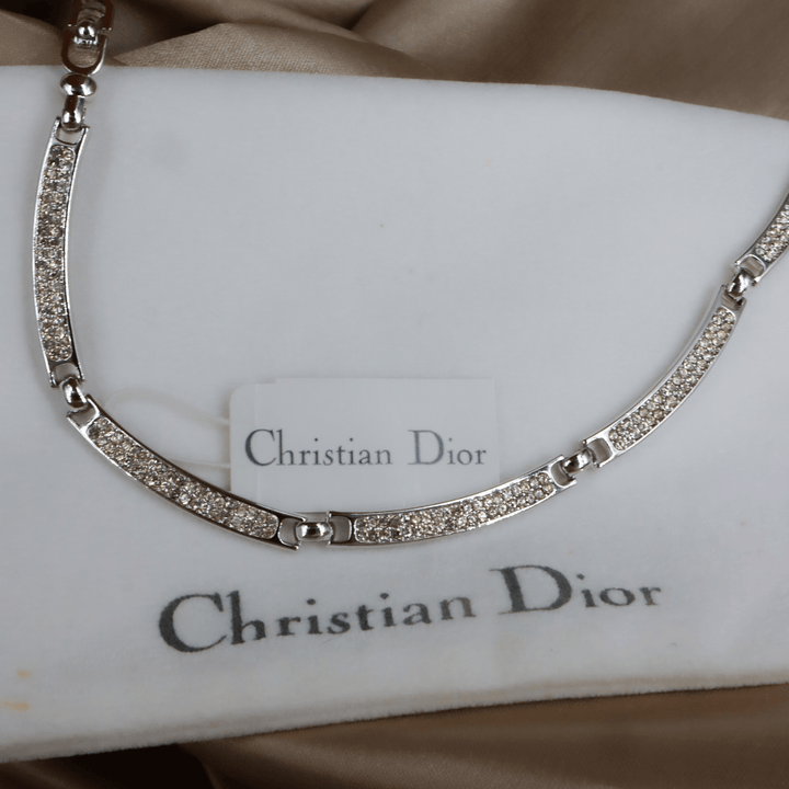 CHRISTIAN DIOR 鎖骨閃石項鏈 - Vintasy