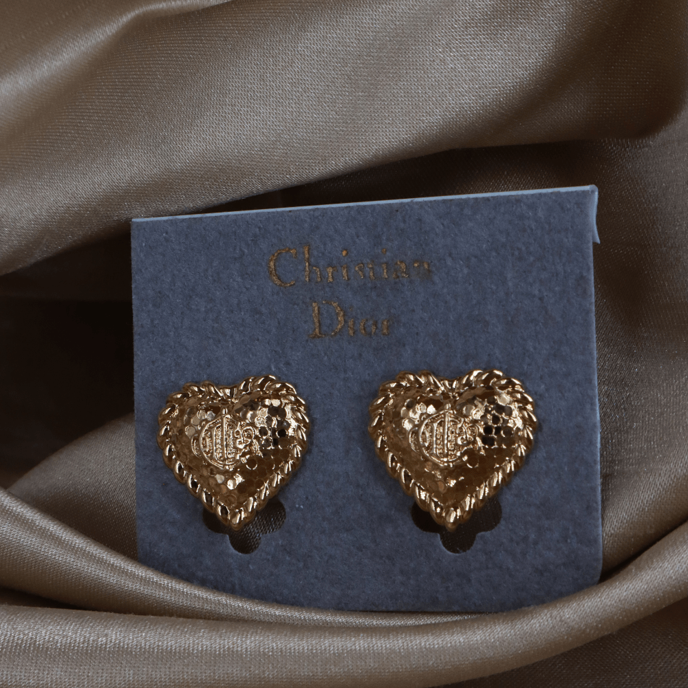 CHRISTIAN DIOR 絕版心型馬車耳夾|未使用品 |附原盒 - Vintasy耳夾