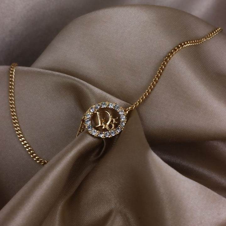 CHRISTIAN DIOR 圓型閃石項鏈| 經典款式 - Vintasy項鏈