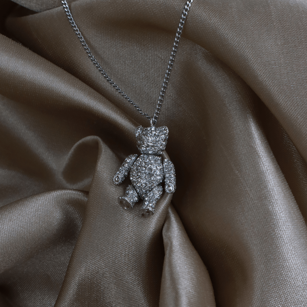 CHRISTIAN DIOR 小熊閃石吊墜項鏈 - Vintasy