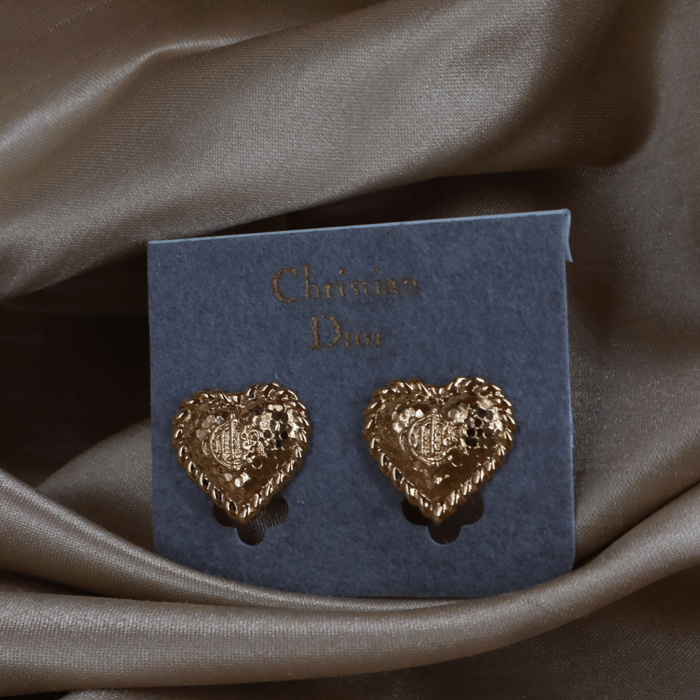 CHRISTIAN DIOR 絕版心型馬車耳夾|未使用品 |附原盒 - Vintasy耳夾