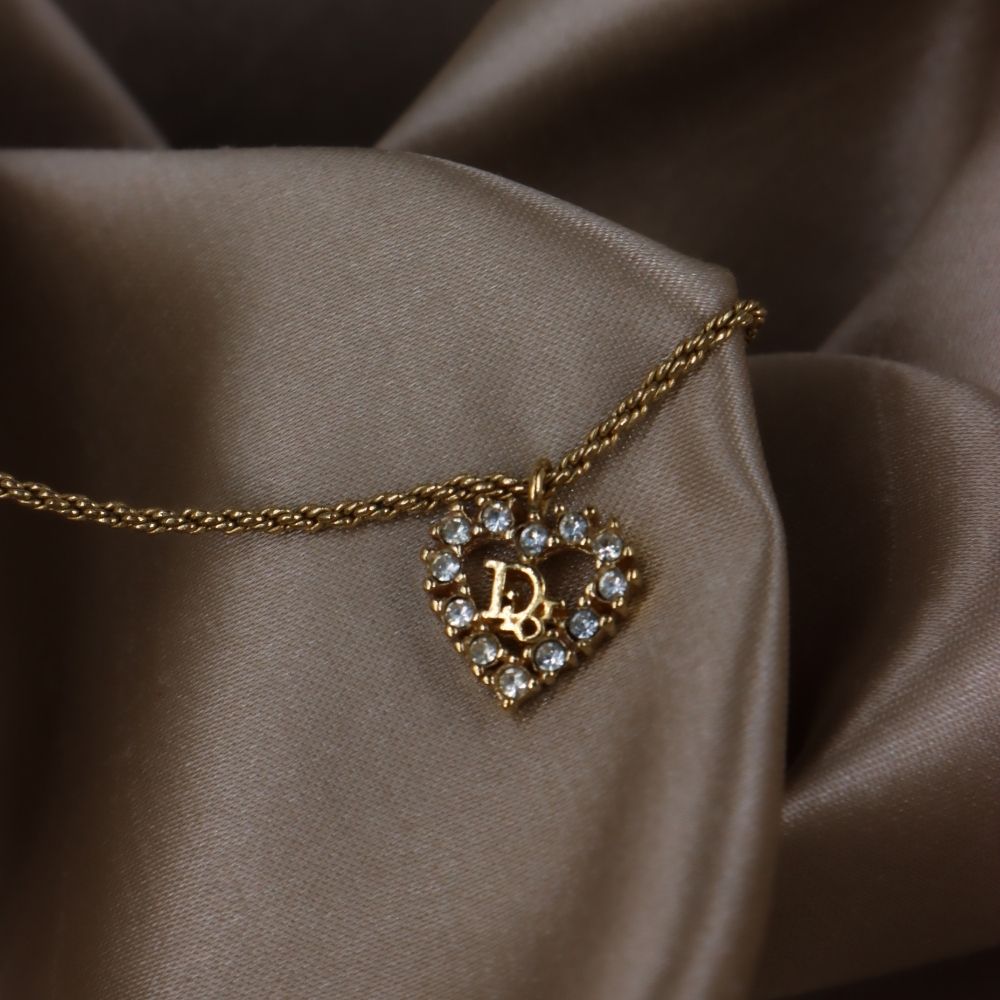 CHRISTIAN DIOR 心型閃石項鏈 | 秒殺熱賣款 - Vintasy項鏈
