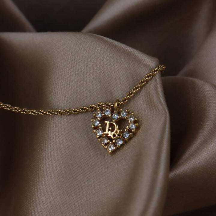 CHRISTIAN DIOR 心型閃石項鏈 | 秒殺熱賣款 - Vintasy項鏈