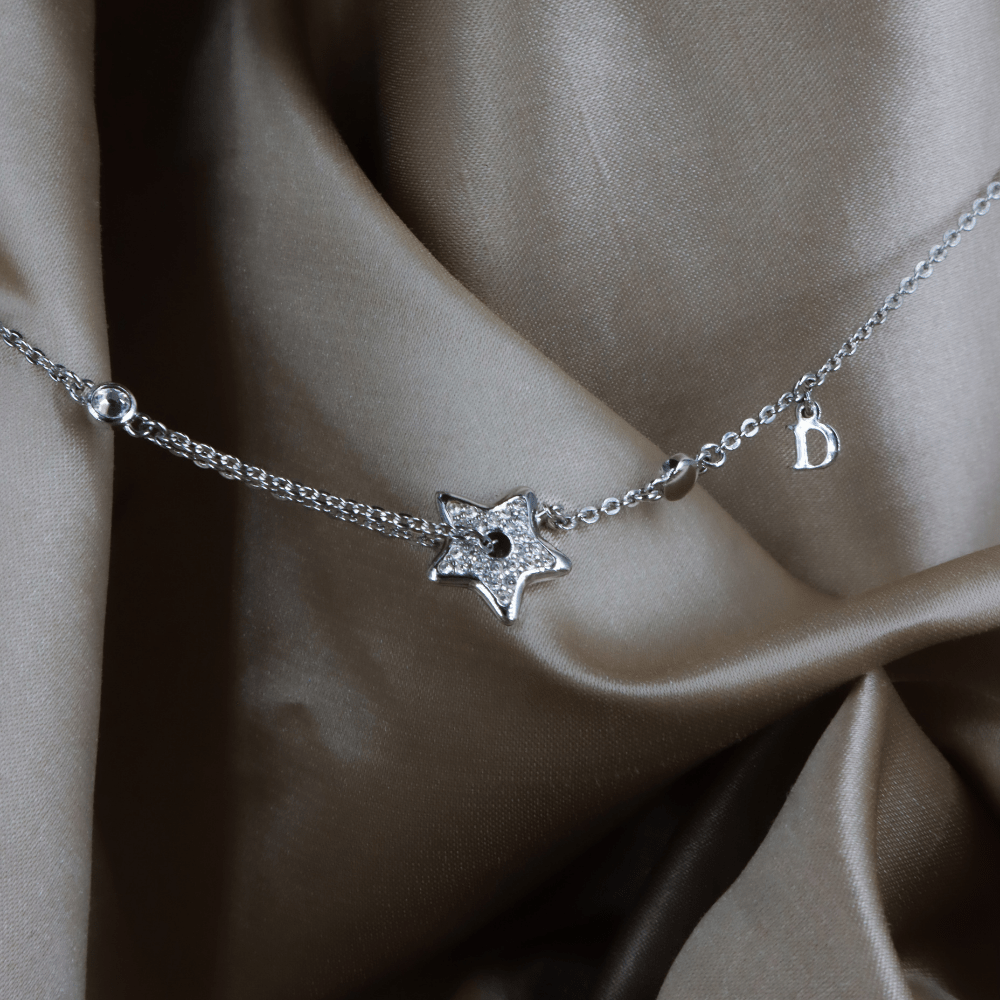 CHRISTIAN DIOR 星閃閃吊墜閃石項鏈 - Vintasy