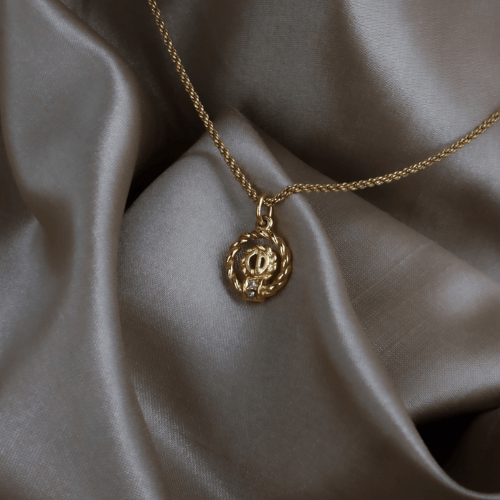CHRISTIAN DIOR 麻花閃石吊墜項鏈 |簡約小吊墜 - Vintasy項鏈