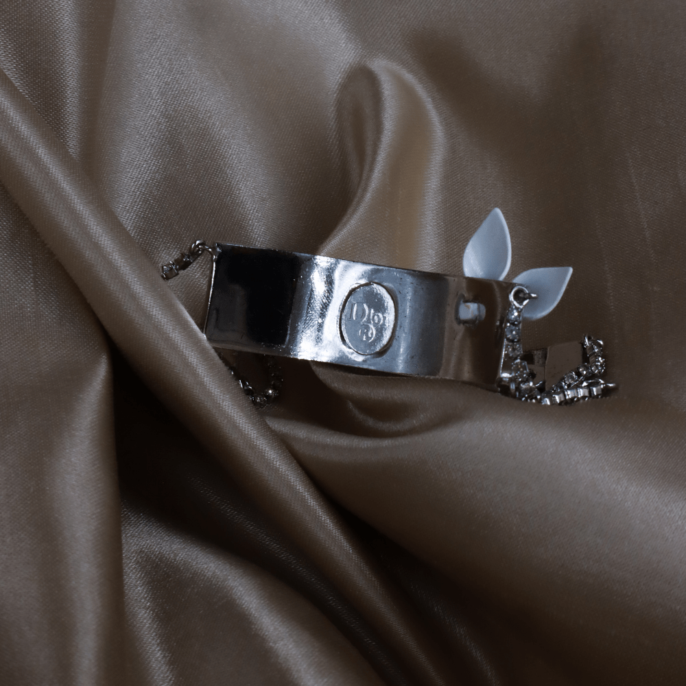 CHRISTIAN DIOR 粉紅珐瑯手鏈 - Vintasy