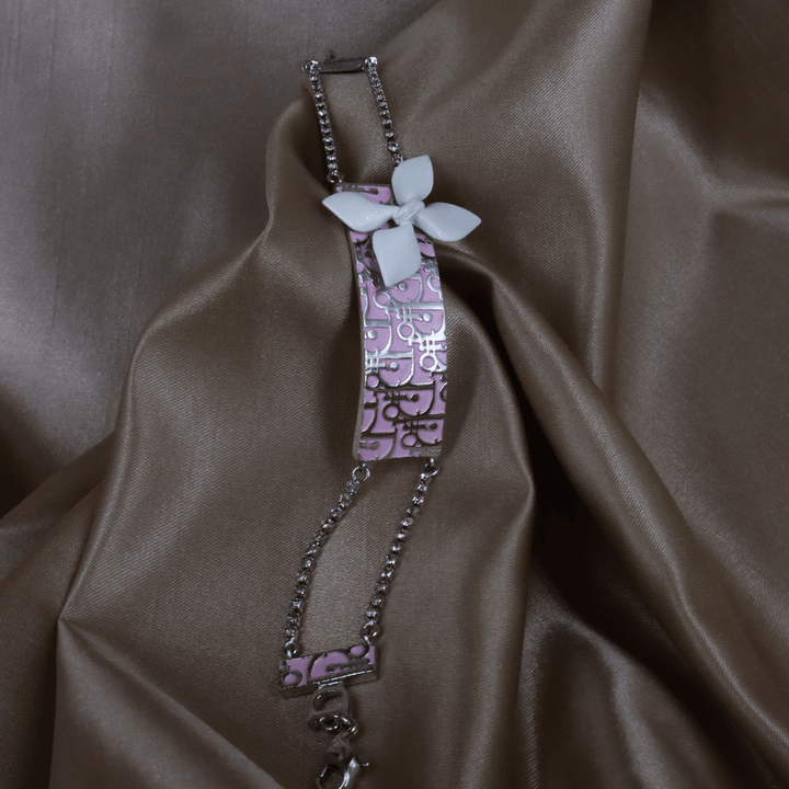 CHRISTIAN DIOR 粉紅珐瑯手鏈 - Vintasy