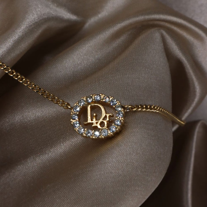 CHRISTIAN DIOR 圓型閃石項鏈| 經典款式 - Vintasy項鏈