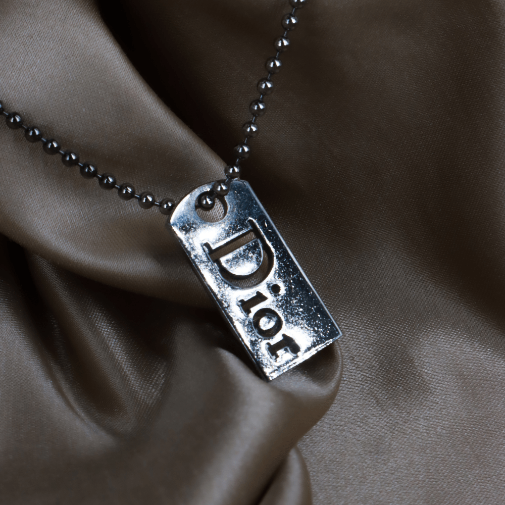 CHRISTIAN DIOR 炭黑軍牌手鏈 - Vintasy