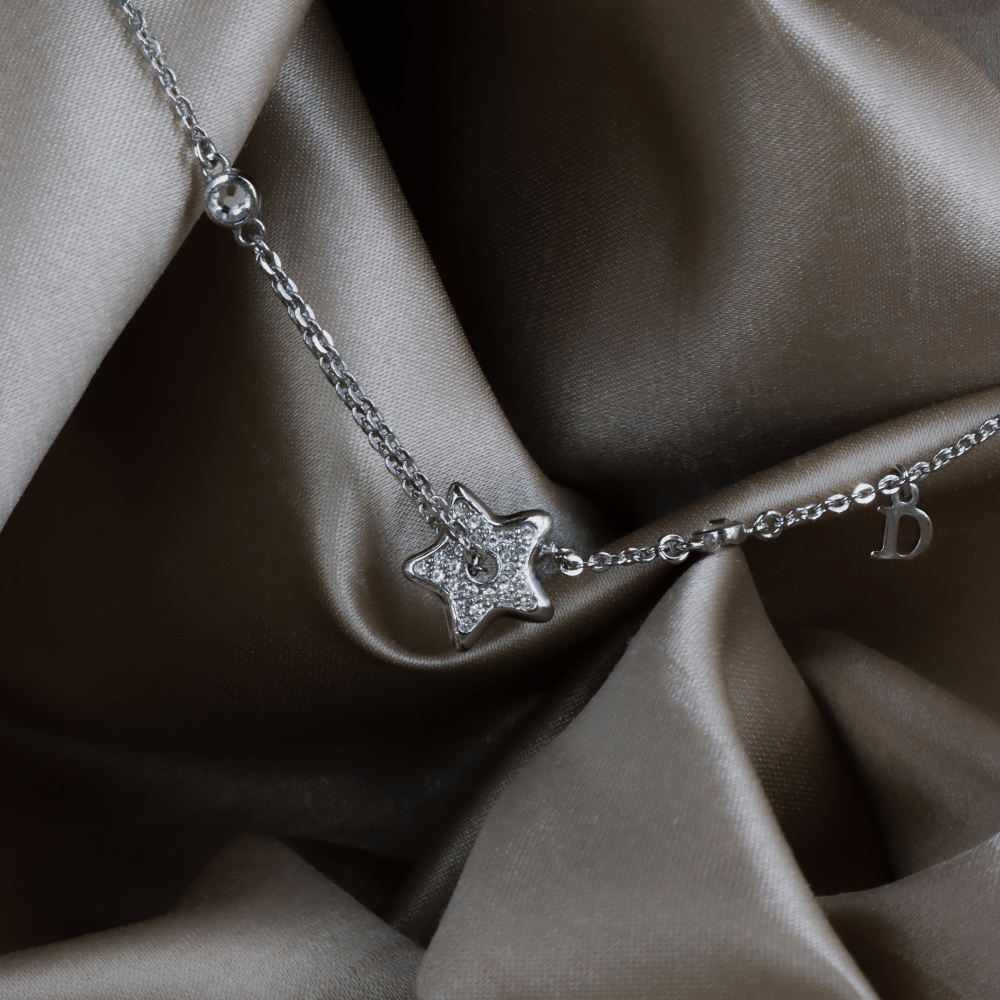 CHRISTIAN DIOR 星閃閃吊墜閃石項鏈 - Vintasy