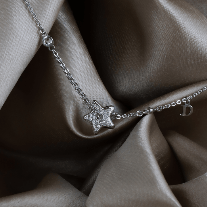 CHRISTIAN DIOR 星閃閃吊墜閃石項鏈 - Vintasy