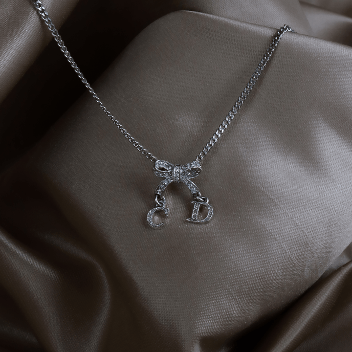 DIOR CD蝴蝶結閃石項鏈 |極罕00年代之選 - Vintasy項鏈